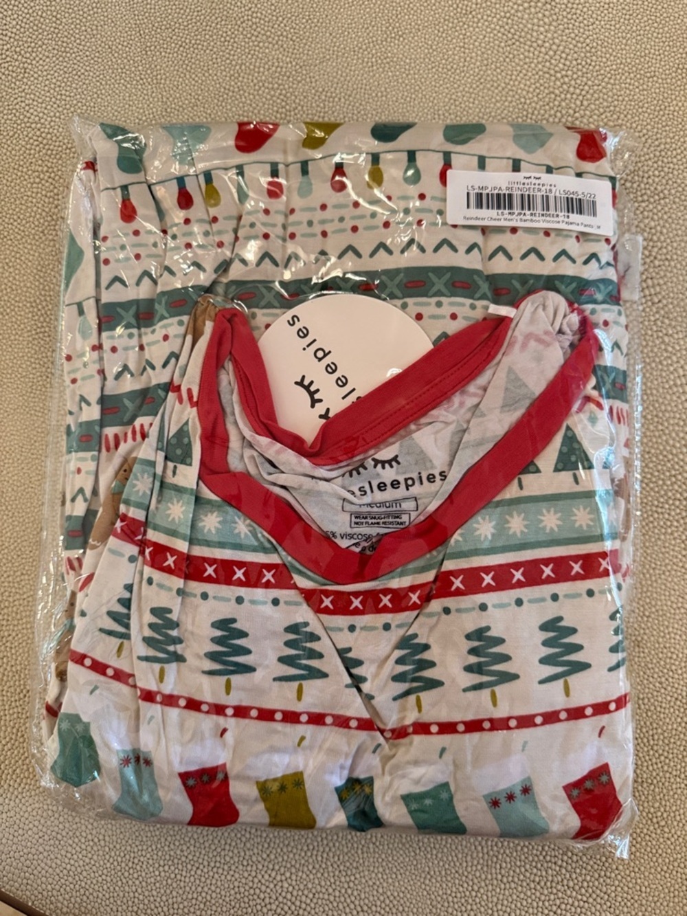Little Sleepies holiday pajama shirt and pants set size medium